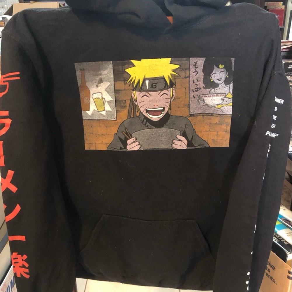 Naruto Ichiraku Ramen Anime Hoodie Black Size L